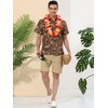 Lars Amadeus Men's Animal Print Short Sleeves Button Down Casual Summer Printed Shirts - 3 of 4