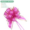 Unique Bargains Plastic Tree Stripes Gold Edge Large Satin Pull Bows 12 Pcs - 2 of 4