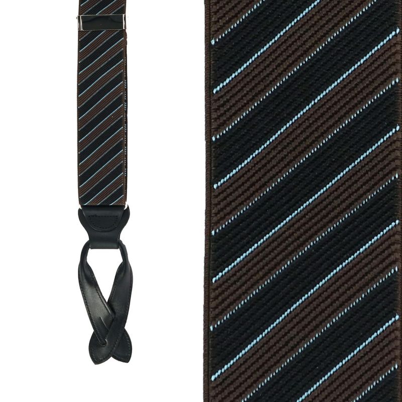 CrookhornDavis Men's Park Avenue Diagonal Stripe Button End Elastic Braces, 2 of 5