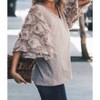 Women's Feather Detailed 3/4 Sleeve Slub Top - And The Why - 2 of 3