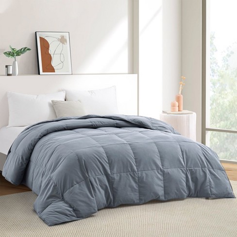 Peace Nest 360 Thread Count White Down Comforter Duvet Insert, Gray 