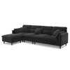 YOOCOZZ L-Shaped Chenille Sectional Sofa with Removable Ottoman, Center Stitching Design and 5 Pillows - 2 of 4