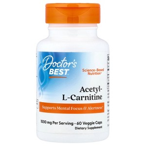 Doctor's Best Acetyl-L-Carnitine, 60 Veggie Caps (500 mg Per capsule) - 1 of 4