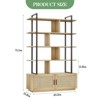 ODK 5 Tier Tall Bookshelf, 71 Inch Rattan Classical Book Shelf with Storage, 5 Open Storage Bookcase with Metal Frame for Living Room, Home Office - 2 of 4