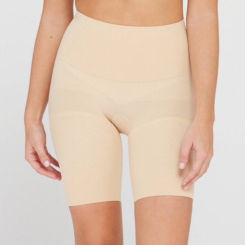 ASSETS by SPANX Women's Remarkable Results Mid-Thigh Shaper - Light Beige XL