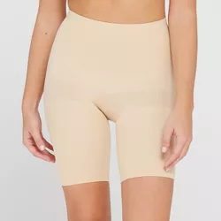ASSETS by SPANX Women's Remarkable Results Mid-Thigh Shaper - Light Beige 1X