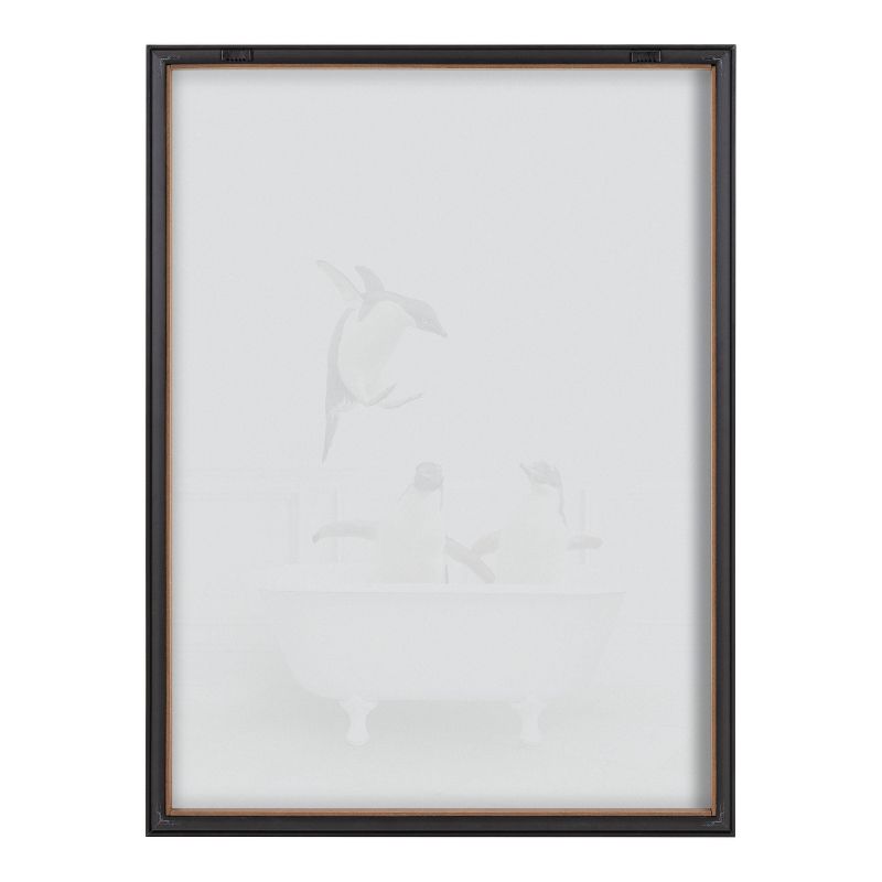 18&#34; x 24&#34; Blake Penguins Bathroom by Amy Peterson Art Studio Framed Printed Glass Gray - Kate &#38; Laurel All Things Decor, 5 of 7