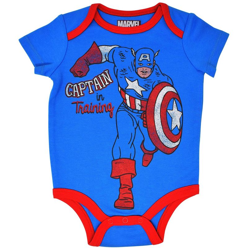 Marvel Avengers Baby Boys 5 Pack Short Sleeve Bodysuit , 2 of 7