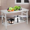 Stainless Steel Foldable Double Layer Workbench, Stainless Steel Table for Prep Work, 24 x 59 Inches, Commercial Kitchen, Restaurant, Hotel and Garage - 2 of 4