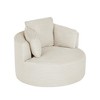 Compressible Corduroy Round Chair with Cushioned Backrest and No Assembly Required, Modern Comfort Seating for Living Room - 4 of 4