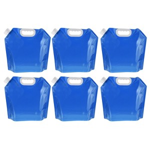 Unique Bargains Plastic Camping Hiking Collapsible Water Container Reservoirs 5L/1.3 Gallon 6 Pcs - 1 of 4