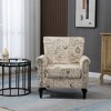 TOAOTBNBO Upholstered Accent Chair with Solid Wood Leg, Modern Sofa Armchair with Soft Armrests Club Chair for Bedroom, Beige - 4 of 4