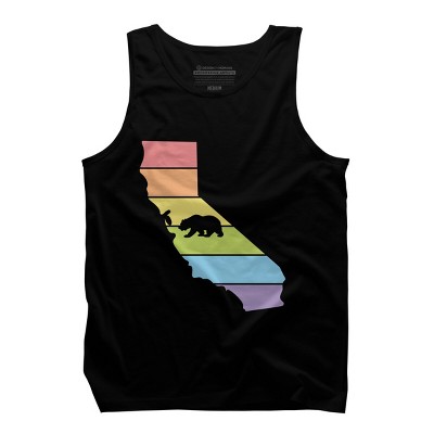 Adult Design By Humans California State Bear Pride Rainbow Flag By mellowrainbowTank Top