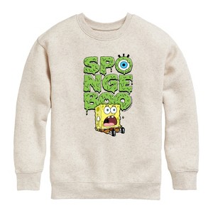 Boys' - SpongeBob SquarePants - Scardey Pants Graphic Long Sleeve Fleece Sweatshirt - 1 of 4