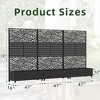 Wooakway 72"H Two-tone Patio Planter Box with Trellis Metal Raised Garden Bed Black Decorative Privacy Screen with Wheels - 4 of 4