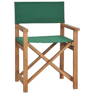 vidaXL Director's Chair Solid Teak Wood Green - 1 of 4