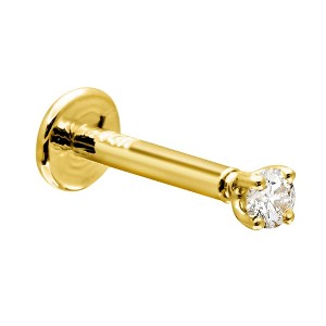Jewelry Avalanche Unisex 16G 14K Gold 2mm Moissanite Labret Studs, Monroe, Lip Ring, 16G - 1 of 4