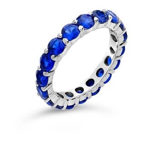 SHINE by Sterling Forever Sterling Silver Rainbow CZ Eternity Band Ring - 1 of 3