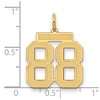 Black Bow Jewelry 14k Yellow Gold, Jersey Collection, Medium Number 88 Pendant - 2 of 3