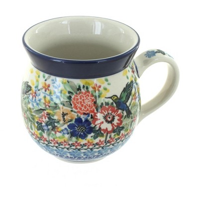 Blue Rose Polish Pottery Hummingbird Bubble Mug