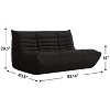 SYFERLORY Armless 2-Seat Togo Two Seater Large Bean Bag Sofa，Black - 2 of 4