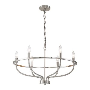 C Cattleya 6-Light Satin Nickel Farmhouse Chandelier - 1 of 4