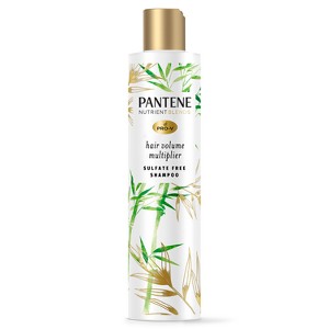 Pantene Nutrient Blends Silicone Free Bamboo Shampoo, Volume Multiplier for Fine Thin Hair - 9.6 fl oz - 1 of 4