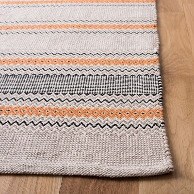Coastal Charm Orange/Beige Cotton 6' x 9' Handwoven Area Rug