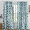 HLC.ME Clara Floral Damask Patterned Window Back Tab Rod Pocket Curtains - Light Blocking Darkening Window Panels, Set of 2 - 2 of 4