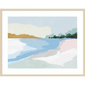 42"x33" Soft Coastal I by Isabelle Z Framed Wall Art Print Light Brown - Amanti Art: Abstract Landscape Decor - 1 of 4