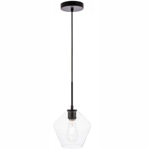 Elegant Lighting Gene 1 light Black and Clear glass pendant - image 1 of 4