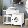 LunaLulinlk Cat litter box fence, invisible cat litter pet toilet with partitions, large cat indoor cat house, white - 4 of 4