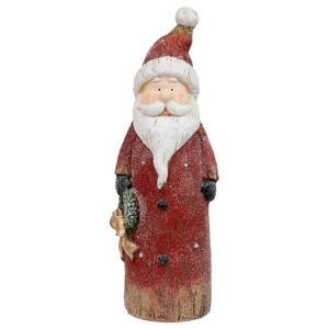 Sunnydaze Indoor Rustic Santa with Wreath with Battery-Operated LED Lights Winter Holiday Statue Decoration - 24" - 1 of 4