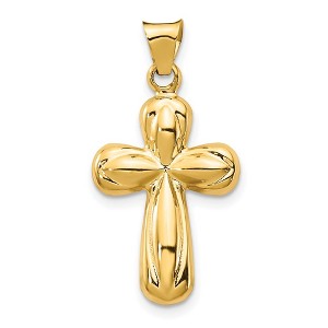 Black Bow Jewelry 14k Yellow Gold Small Polished 3D Reversible Cross Pendant, 14 x 27mm - 1 of 4