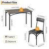 5-Piece Industrial Dining Table Set, Compact Kitchen Table with 4 Upholstered Chairs, Gray/Retro/Black - 2 of 4