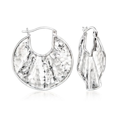 Ross-Simons Sterling Silver Hammered Hoop Earrings