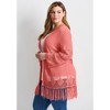 Avenue Women's Plus Size Pointelle Fringe Cardigan - 4 of 4