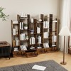LIVAREEmlen Bookshelf with 2 Drawers Industrial Freestanding Vintage Open Bookcase 12 Storage Shelves for Bedroom, Living Room, Home Office - 4 of 4