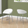 Monarch Specialties Bar Stool Set Of 2 Counter Height Kitchen Chrome Metal White Leather Look Contemporary Modern - 3 of 4