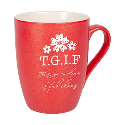Elanze Designs TGIF This Grandma Is Fabulous Crimson Red 10 ounce New Bone China Coffee Cup Mug
