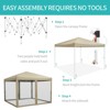 10 x 10 FT Pop Up Canopy, 3 Height Adjustable Instant Canopy with Mosquito Netting, Heavy Duty Sun Shade for Patio, Backyard - 4 of 4