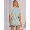 INSPIRE CHIC Women's Pajamas Short Sleeves Tops and Elastic Waist Shorts Tracksuit Casual Lounge Sets - 3 of 4
