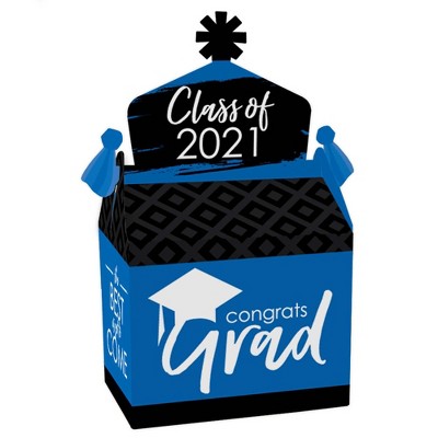 Big Dot of Happiness Blue Grad - Best is Yet to Come - Treat Box Party Favors - 2021 Royal Blue Graduation Party Goodie Gable Boxes - Set of 12