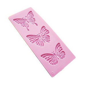 O'Creme Butterfly Silicone Fondant  Mold -  3" x 8" - 3 cavities - Pink - 1 of 1