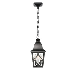 SEVOBAL Outdoor Wall Lights Modern Exterior Hanging Fixture with Clear Glass and Adjustable Chain for Porch Foyer Doorway , Brown , 10.2"*10.2"*20.3" - 1 of 4