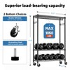 AZL1 Life Concept Garment Rack Rolling Heavy Duty 3 Tier with 1 Rod Adjustable on Wheels for Bedroom Laundry Closet, Black, 45.7"*16.6"*4.6" - 4 of 4