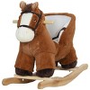 SEVOBAL Toy Vehicles Plush Baby Rocking Horse with Sound and Safety Belt for Toddler Fun and Comfort, Brown, 26.8"*13"*17.7" - 4 of 4