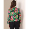 INSPIRE CHIC Women's Open Front Office Long Sleeve Lightweight Printed Floral Crop Suit Blazer - 4 of 4