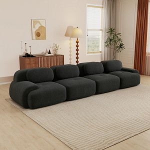 Aukfa Modular Corduroy Sectional Sofa with Ergonomic Support - Pet Friendly, Easy Assembly, Non-Slip Base Design - 1 of 4