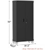 Home Metal Storage Cabinet w/ Wheels 72" H- Steel Garage Organization w/ Lock, 4 Adjustable Shelves, and Lockable Rolling Design - 2 of 4